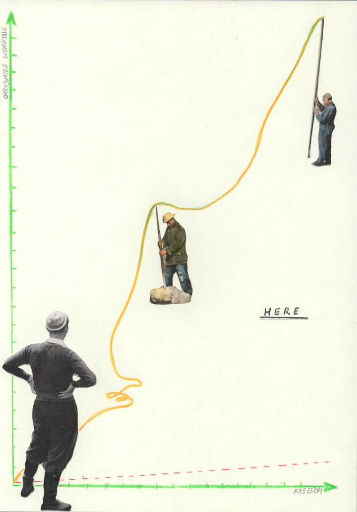 The flaccid curve of perceiving enjoyment in life.