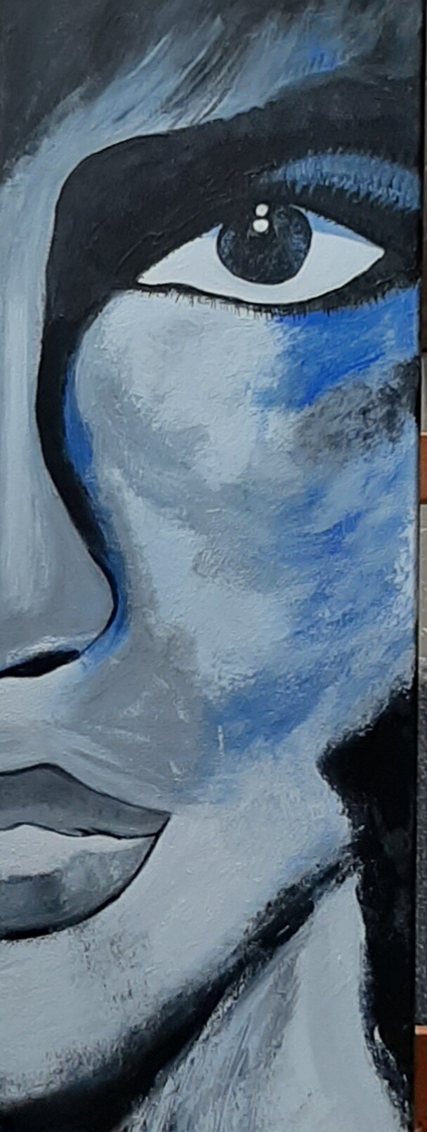 Blue face