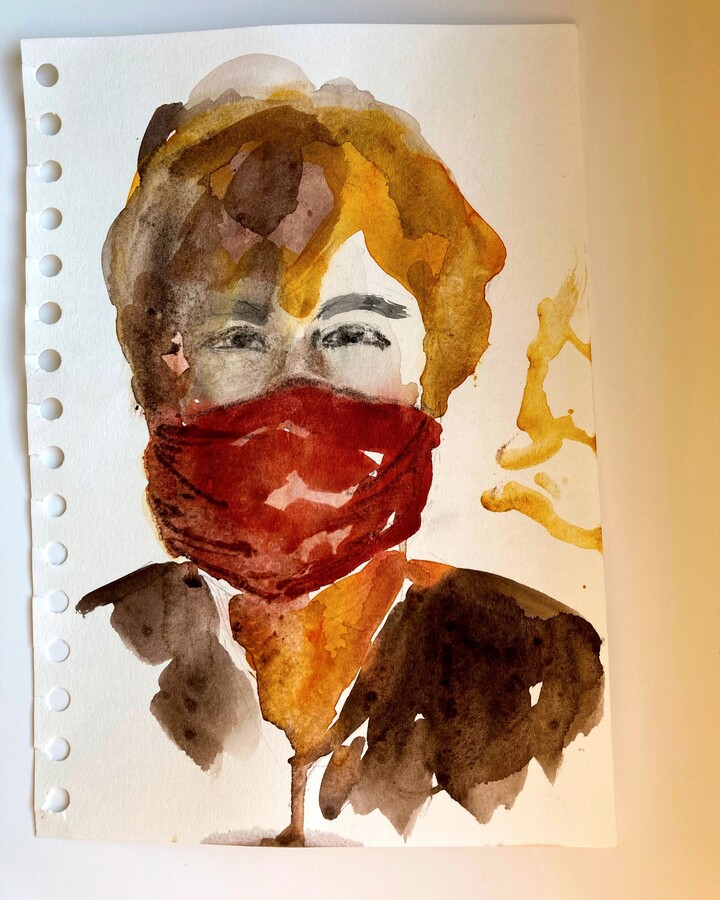 Self-ie  met mondmasker
