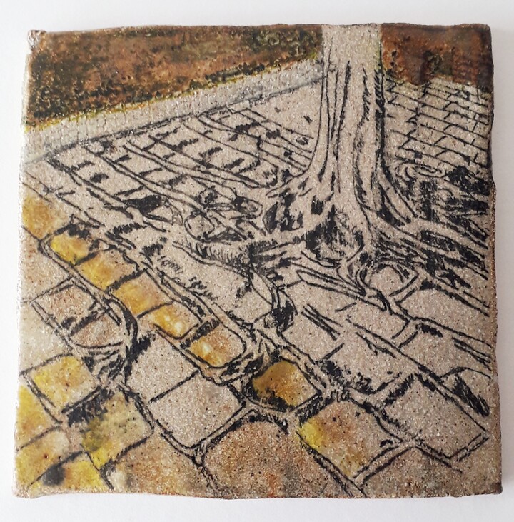 Cross-over Grafiek-keramiek "Roots2"
