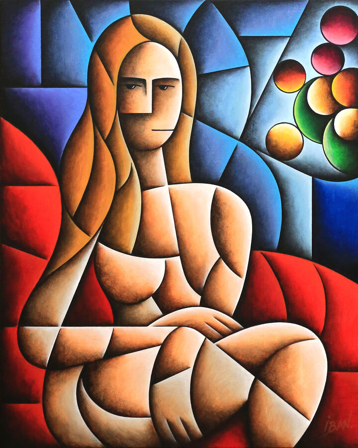 Femme nue dans un fauteuil rouge n°4