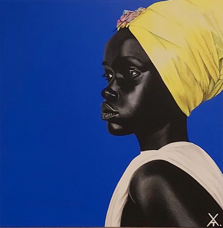 Girl with yellow headscarf.
