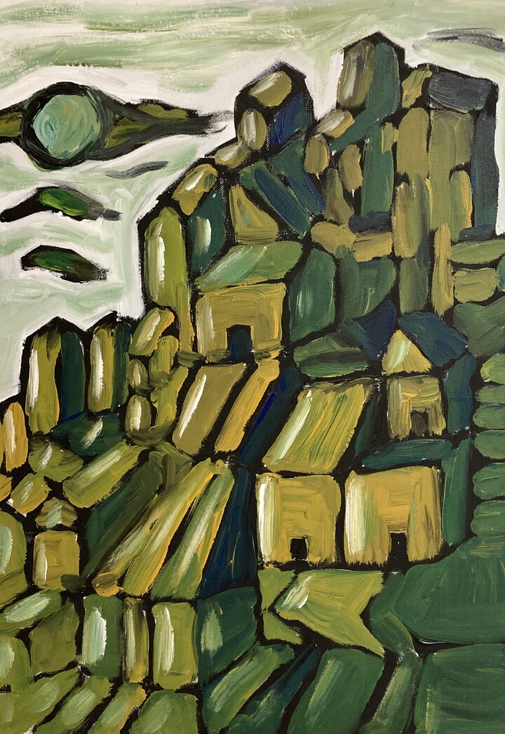schilderij van anonieme stad
