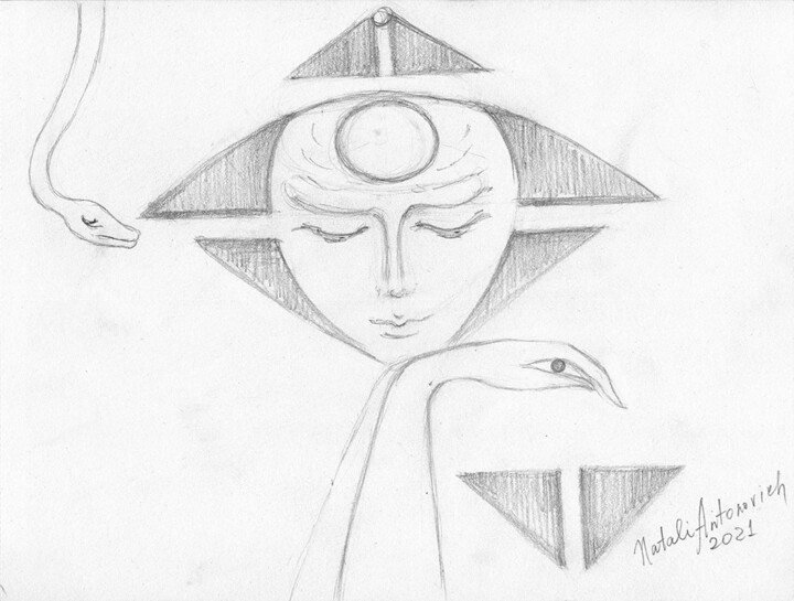 Sketch for the painting "Thought Holders"