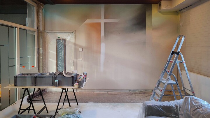 Muurschildering voor Bethelkerk Rotterdam